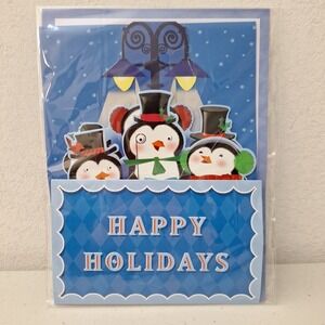 NEW BECK 3D Holiday Christmas Greeting Card - Penguin Happy Holidays